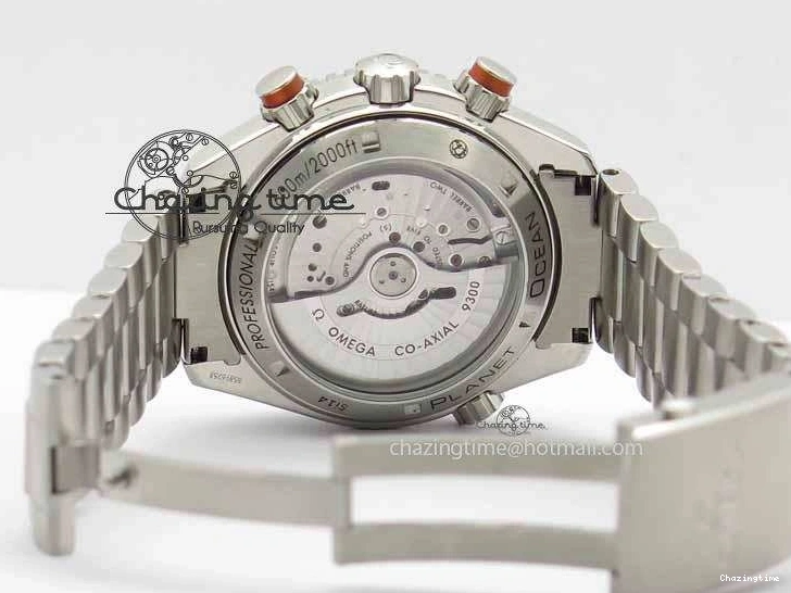 0517 Sophisticated Planet Ocean Master Chronometer Chrono SS OM 1:1 Best Edition Orange On SS Bracelet A 8156